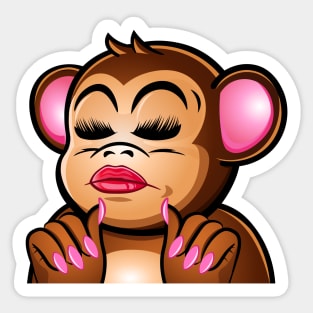 Monkey Periodt meme, kawaii animal, funny design Sticker